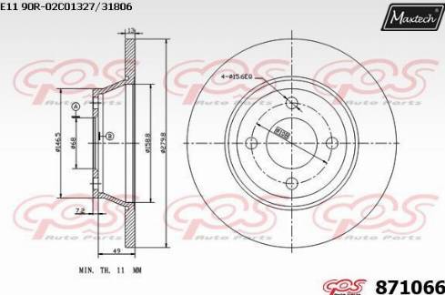 Maxtech 871066.0000 - Kočioni disk www.molydon.hr