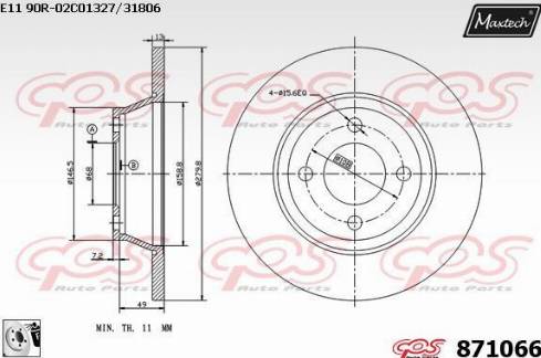 Maxtech 871066.0080 - Kočioni disk www.molydon.hr