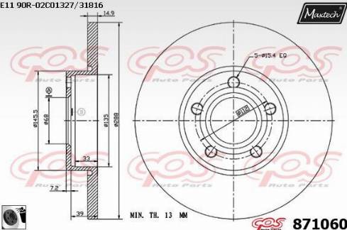 Maxtech 871060.0060 - Kočioni disk www.molydon.hr