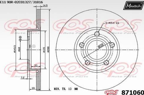 Maxtech 871060.0000 - Kočioni disk www.molydon.hr