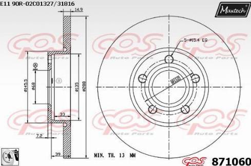 Maxtech 871060.0080 - Kočioni disk www.molydon.hr