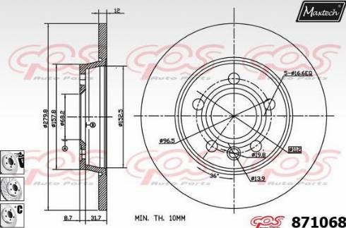 Maxtech 871068.6980 - Kočioni disk www.molydon.hr