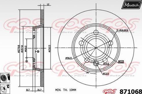 Maxtech 871068.6060 - Kočioni disk www.molydon.hr