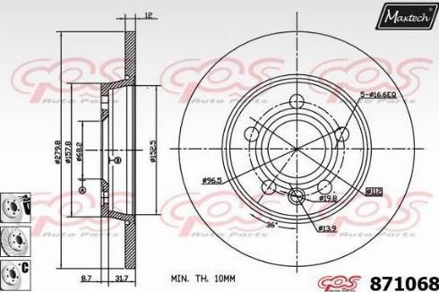 Maxtech 871068.6880 - Kočioni disk www.molydon.hr