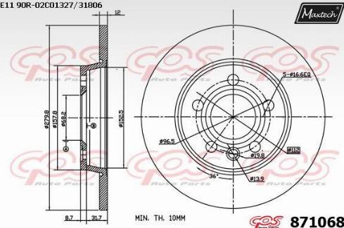 Maxtech 871068.0000 - Kočioni disk www.molydon.hr