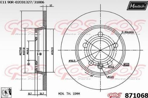 Maxtech 871068.0080 - Kočioni disk www.molydon.hr