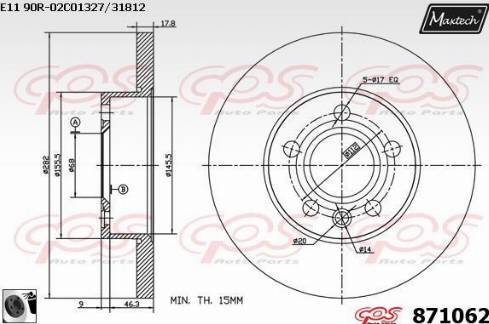 Maxtech 871062.0060 - Kočioni disk www.molydon.hr