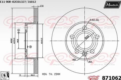 Maxtech 871062.0080 - Kočioni disk www.molydon.hr