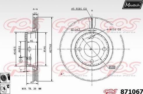 Maxtech 871067.6060 - Kočioni disk www.molydon.hr