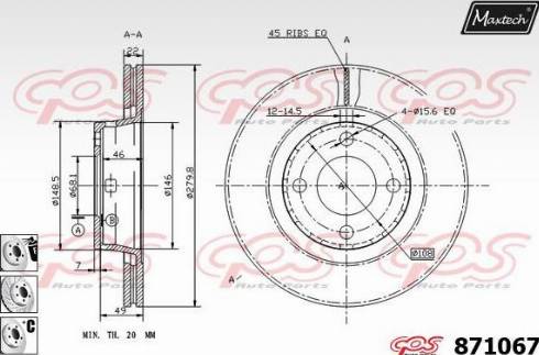 Maxtech 871067.6980 - Kočioni disk www.molydon.hr