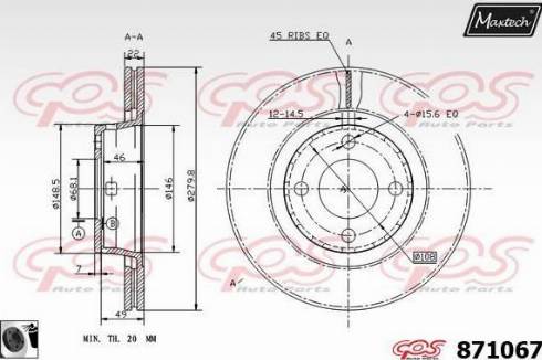 Maxtech 871067.0060 - Kočioni disk www.molydon.hr