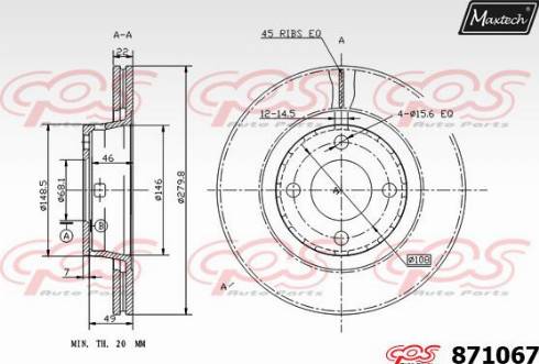 Maxtech 871067.0000 - Kočioni disk www.molydon.hr