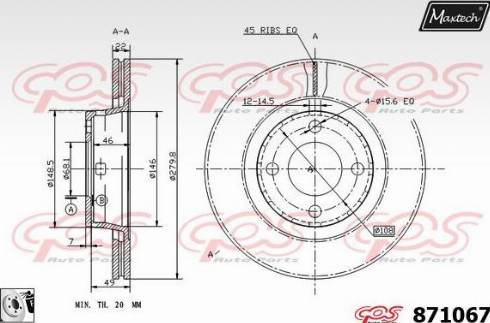 Maxtech 871067.0080 - Kočioni disk www.molydon.hr