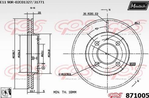 Maxtech 871005.0080 - Kočioni disk www.molydon.hr