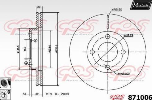 Maxtech 871006.6060 - Kočioni disk www.molydon.hr