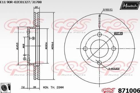 Maxtech 871006.0060 - Kočioni disk www.molydon.hr