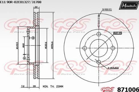 Maxtech 871006.0000 - Kočioni disk www.molydon.hr