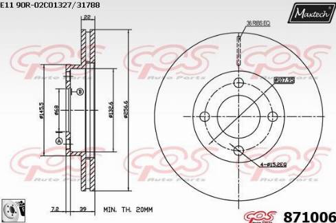 Maxtech 871006.0080 - Kočioni disk www.molydon.hr