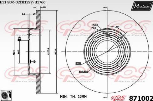 Maxtech 871002.0060 - Kočioni disk www.molydon.hr