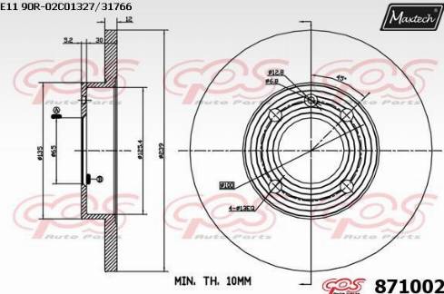 Maxtech 871002.0000 - Kočioni disk www.molydon.hr