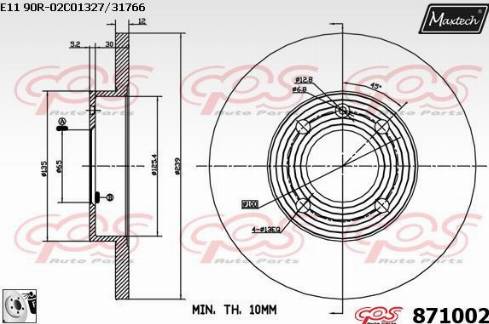 Maxtech 871002.0080 - Kočioni disk www.molydon.hr