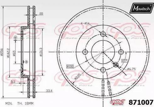 Maxtech 871007.6880 - Kočioni disk www.molydon.hr