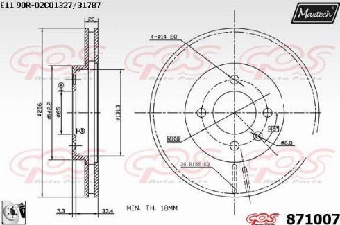 Maxtech 871007.0080 - Kočioni disk www.molydon.hr