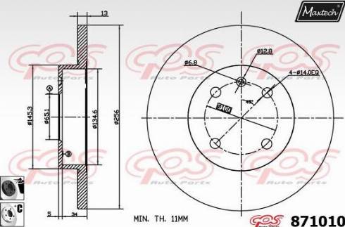 Maxtech 871010.6060 - Kočioni disk www.molydon.hr