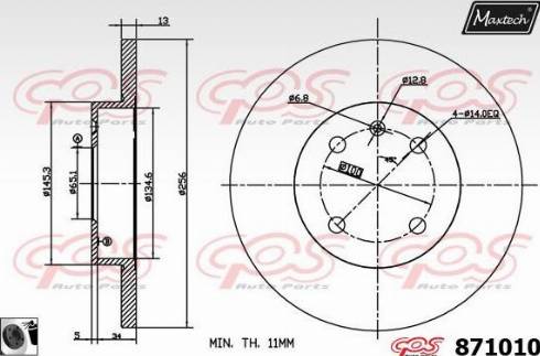 Maxtech 871010.0060 - Kočioni disk www.molydon.hr