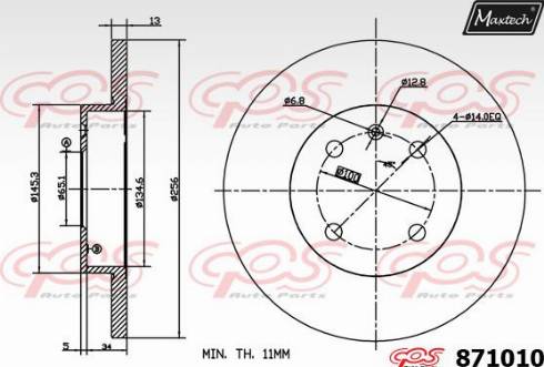 Maxtech 871010.0000 - Kočioni disk www.molydon.hr