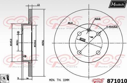 Maxtech 871010.0080 - Kočioni disk www.molydon.hr