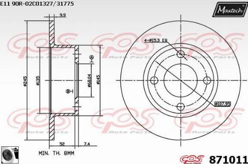 Maxtech 871011.0060 - Kočioni disk www.molydon.hr