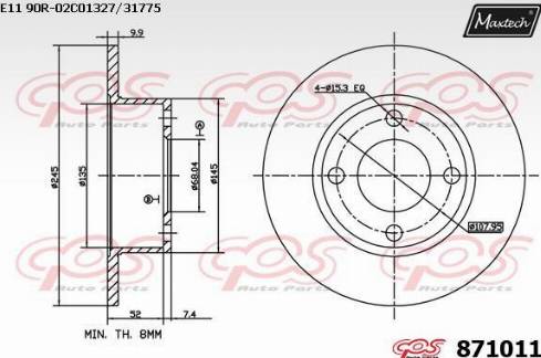 Maxtech 871011.0000 - Kočioni disk www.molydon.hr