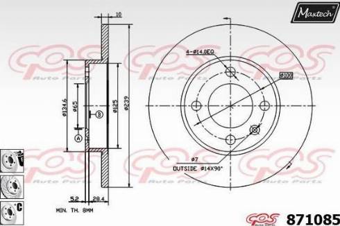 Maxtech 871085.6880 - Kočioni disk www.molydon.hr