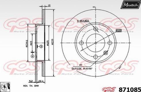 Maxtech 871085.0080 - Kočioni disk www.molydon.hr