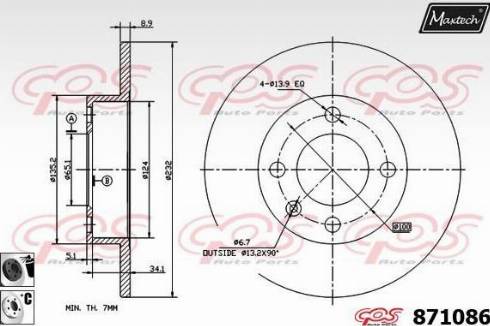 Maxtech 871086.6060 - Kočioni disk www.molydon.hr