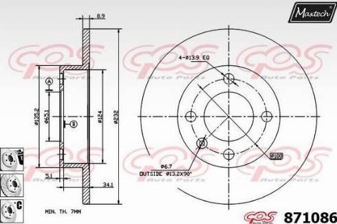 Maxtech 871086.6880 - Kočioni disk www.molydon.hr