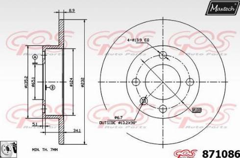 Maxtech 871086.0080 - Kočioni disk www.molydon.hr