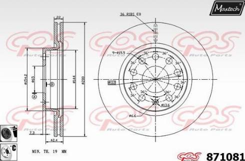 Maxtech 871081.6060 - Kočioni disk www.molydon.hr