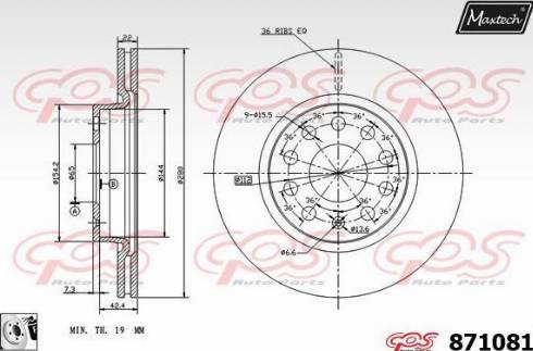 Maxtech 871081.0080 - Kočioni disk www.molydon.hr