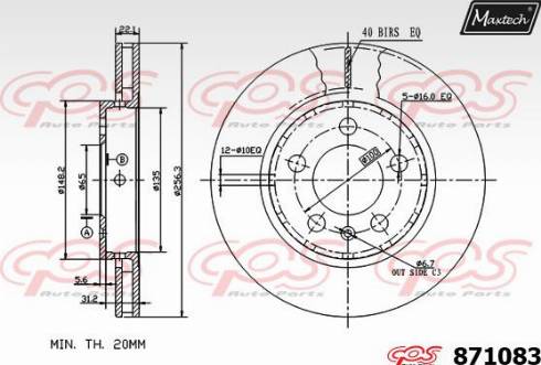 Maxtech 871083.0000 - Kočioni disk www.molydon.hr