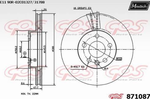 Maxtech 871087.0000 - Kočioni disk www.molydon.hr