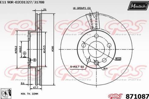 Maxtech 871087.0080 - Kočioni disk www.molydon.hr