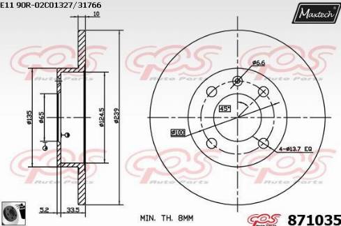 Maxtech 871035.0060 - Kočioni disk www.molydon.hr