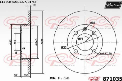 Maxtech 871035.0000 - Kočioni disk www.molydon.hr