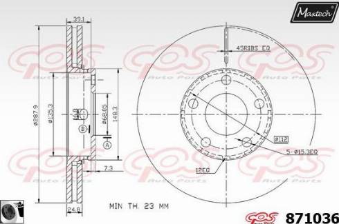 Maxtech 871036.0060 - Kočioni disk www.molydon.hr