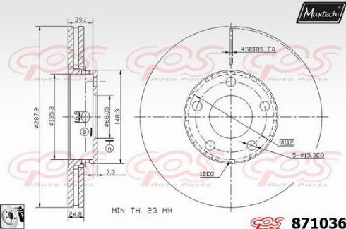 Maxtech 871036.0080 - Kočioni disk www.molydon.hr