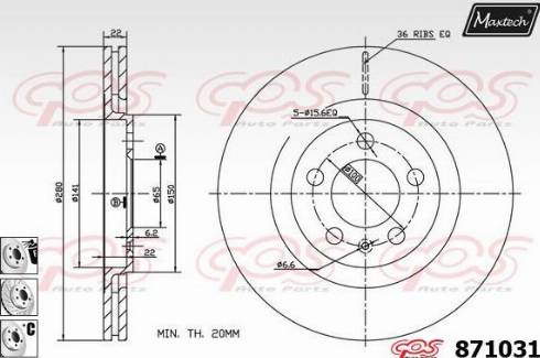 Maxtech 871031.6980 - Kočioni disk www.molydon.hr