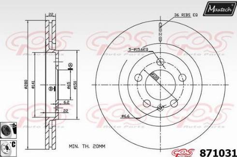 Maxtech 871031.6060 - Kočioni disk www.molydon.hr