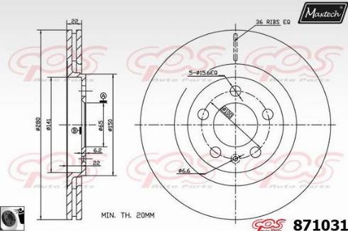 Maxtech 871031.0060 - Kočioni disk www.molydon.hr